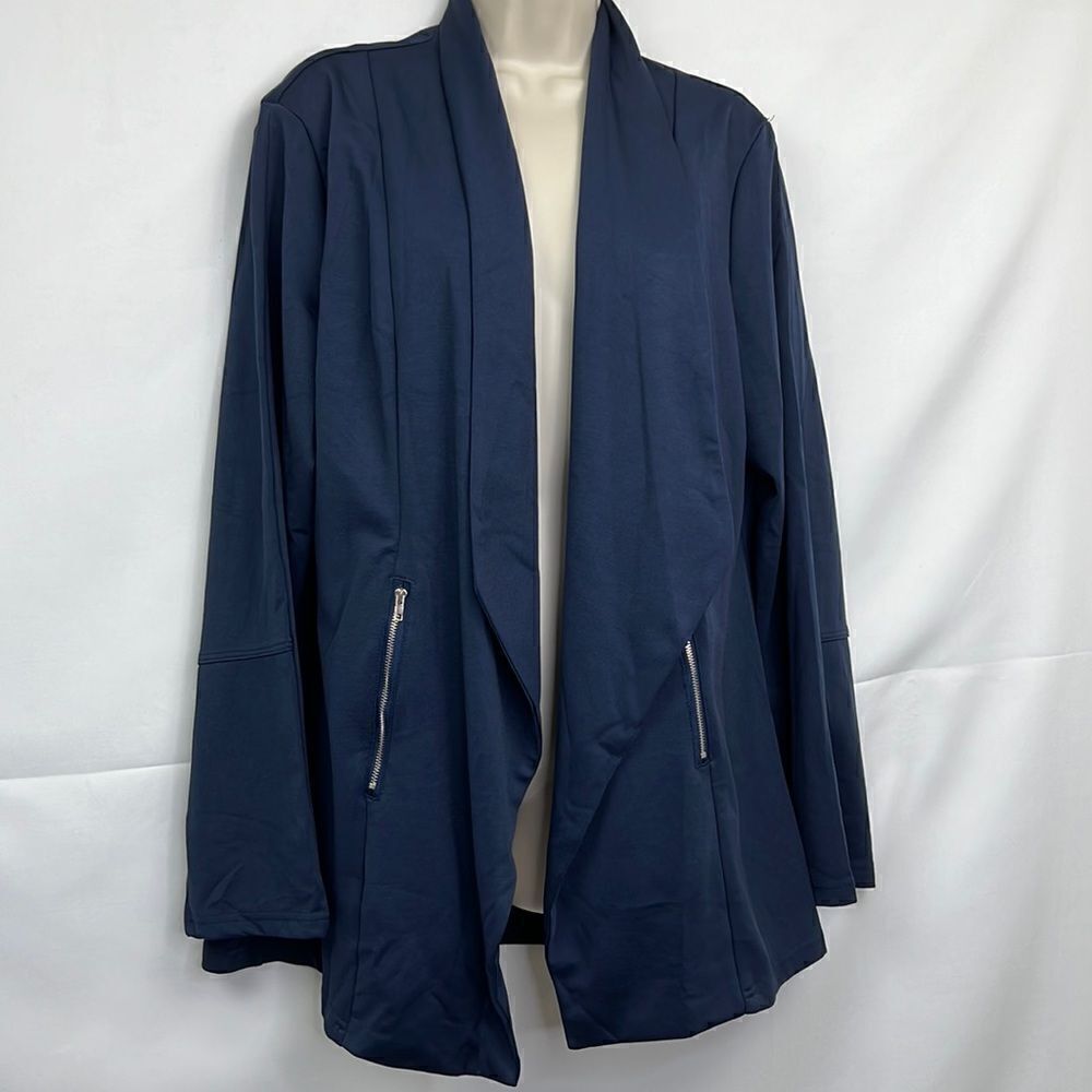 Elesol Navy Blue Open Drape Blazer NWT size 2X
